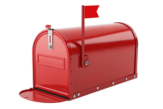 red mailbox isolated on white
