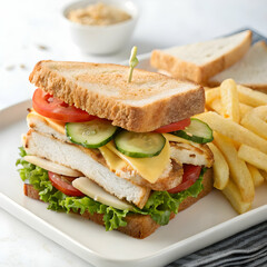 Delicious Chicken Club Sandwich Recipe Food Photography