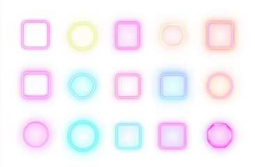 Neon shapes, various colors (1)