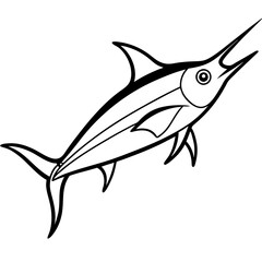 Minimalist Marlin One-Line Vector
