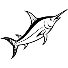 Minimalist Marlin One-Line Vector