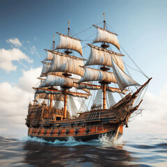  Ship of Legends Crossing the Ocean.