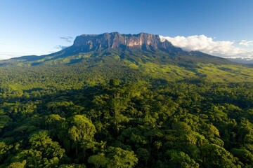 Lush rainforest meets towering mountain peak