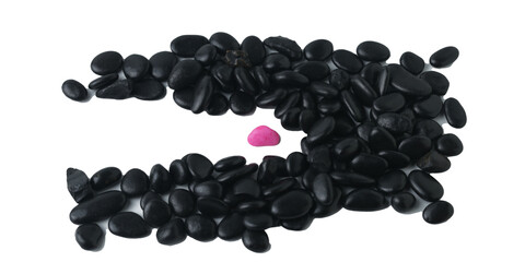 Be different concept. Unique Concept. Different color stone amongst black color stones