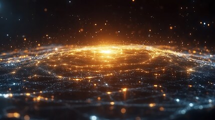 Naklejka premium Glowing cosmic nebula, swirling energy