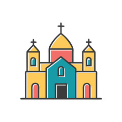 church on white background for web and graphic design