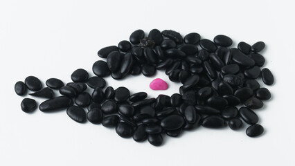 Be different concept. Unique Concept. Different color stone amongst black color stones