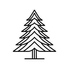 pine tree outline line art icon