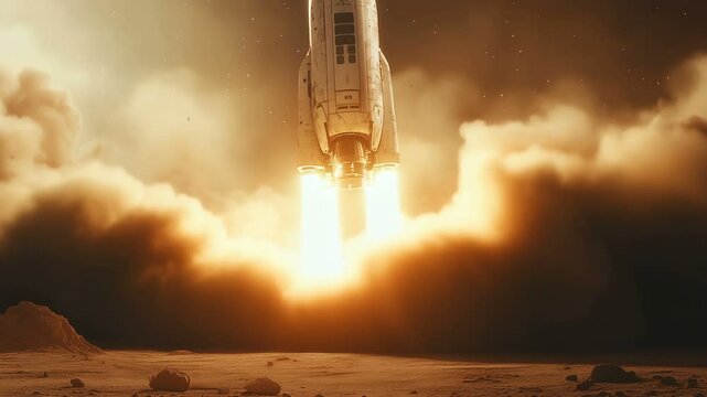 An Exciting and Dramatic Rocket Launch The Ignition and Ascent into the Vastness of Space Beyond Earth