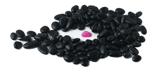 Be different concept. Unique Concept. Different color stone amongst black color stones