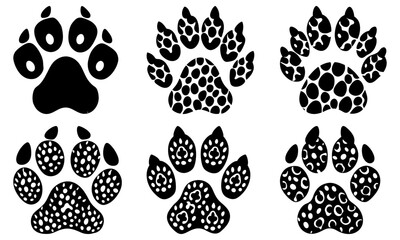 Fototapeta premium Leopard Paw Print Silhouette vector