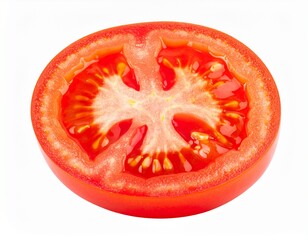 Sliced tomato isolated on white.