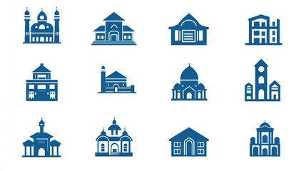 Obraz premium Collection of building silhouettes