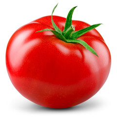 Tomato isolated png. Tomato on white or transparent background. Perfect retouched png tomat side view no background. Full depth of field.