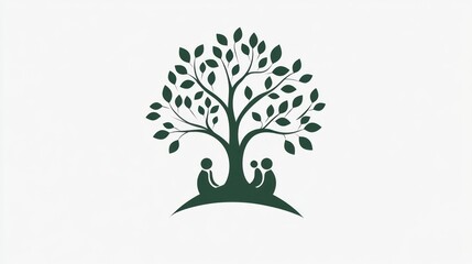 Fototapeta premium Family Under Tree Logo Design