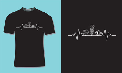 Marine Biology T-Shirt Design with Mockup Template For Print, Poster, Card, Mug, Bag, Invitation And Party.	