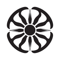 Circular Chakram silhouette, designed for accuracy and speed – Chakram illustration – Minimalist Chakram vector – Weapon silhouette

