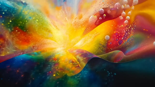 Abstract Aurora: A mesmerizing spectacle of vibrant colors and cosmic energy display