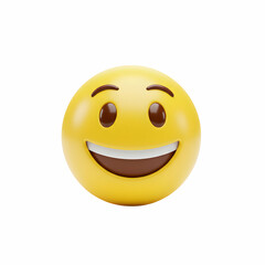 Fototapeta premium Happy Smiley Face Emoji 3D Render