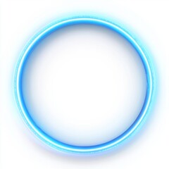 Bright, glowing, light blue circle frame