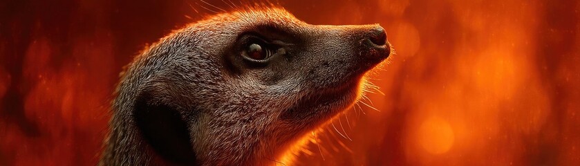 Double Exposure Meerkat With Burning