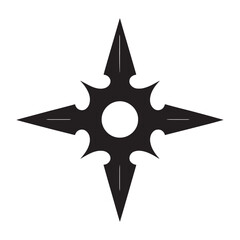 Precision Shuriken silhouette, sharp and deadly with every throw – Shuriken illustration – Minimalist Shuriken vector – Weapon silhouette

