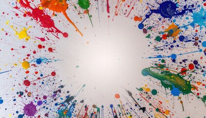 Creative paint splash action artistic studio digital artwork colorful environment bird's eye view vibrant expression