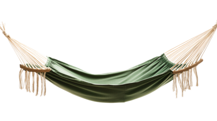 Relaxing Hammock Isolated on White Background for Summer Vacation Concept