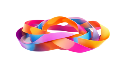 Vibrant Music Festival Wristbands on White Background for Creative Designs