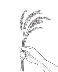 rice-related illustrations and smart farming technologies, focusing on grains, plants, cultivation, and innovative agricultural solutions for commercial use.