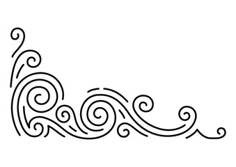 Fototapeta premium Line curl corner. Modern decorative linear element.