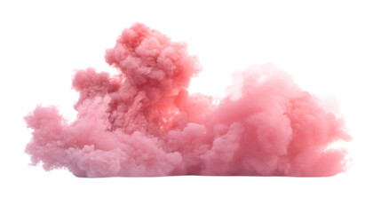 Elegant Pink Smoke Cloud on White Background for Creative Designs