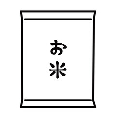 シンプルお米袋アイコン　モノクロ