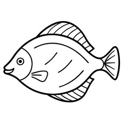 One-Line Flounder Vector Simplicity