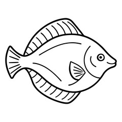 One-Line Flounder Vector Simplicity