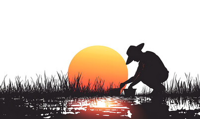 rice-related illustrations and smart farming technologies, focusing on grains, plants, cultivation, and innovative agricultural solutions for commercial use.