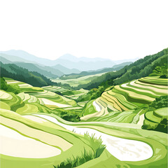 rice-related illustrations and smart farming technologies, focusing on grains, plants, cultivation, and innovative agricultural solutions for commercial use.