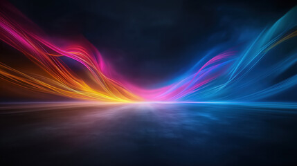 Colorful light waves create a stunning abstract background