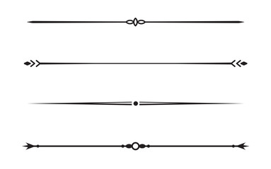 Set of Vintage decorative lines. text dividers. Line border. Lines separators, Borders, Vintage dividers, Underline elements. Vector illustration