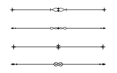 Set of Vintage decorative lines. text dividers. Line border. Lines separators, Borders, Vintage dividers, Underline elements. Vector illustration