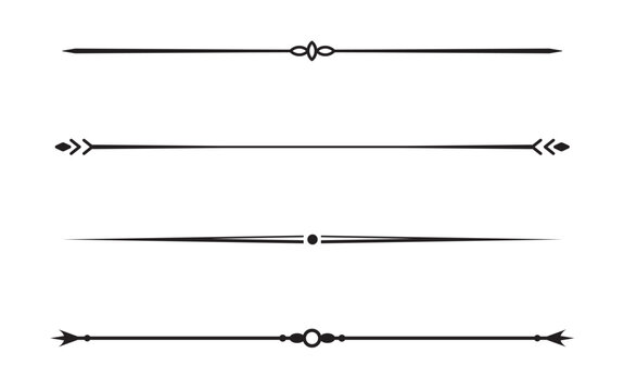 Set of Vintage decorative lines. text dividers. Line border. Lines separators, Borders, Vintage dividers, Underline elements. Vector illustration