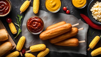 Corn Dog with Dips and Sides