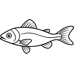 One-Line Lanternfish Vector Artwork