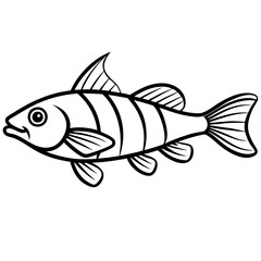 One-Line Lanternfish Vector Artwork