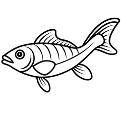 One-Line Lanternfish Vector Artwork