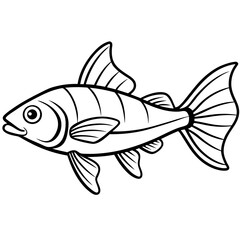 One-Line Lanternfish Vector Artwork