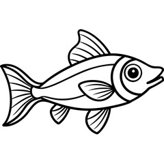 One-Line Lanternfish Vector Artwork