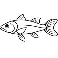 One-Line Lanternfish Vector Artwork