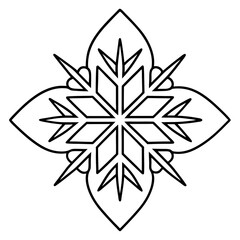 Obraz premium Frosted Hearts Snowflake Line Art