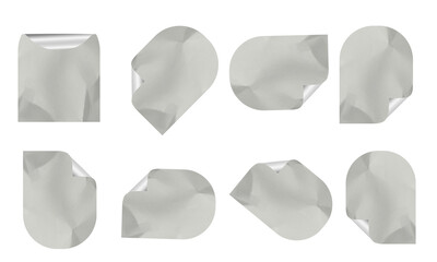 Blank Crumbled Paper Sticker Texture Set